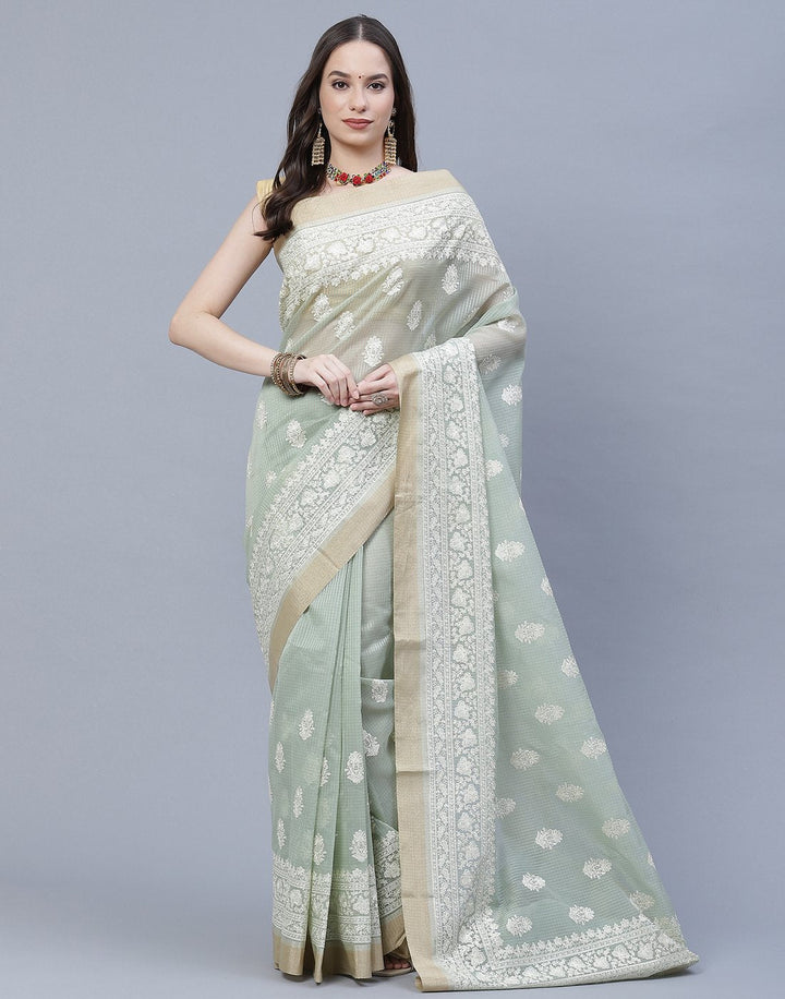 Cotton Embroidery Saree