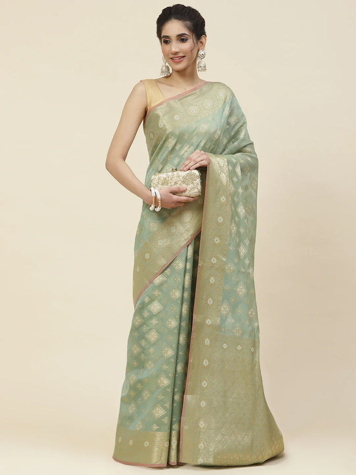 Zari Booti Cotton Woven Saree