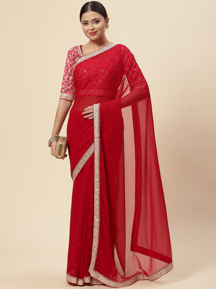 Embroidered Georgette Saree