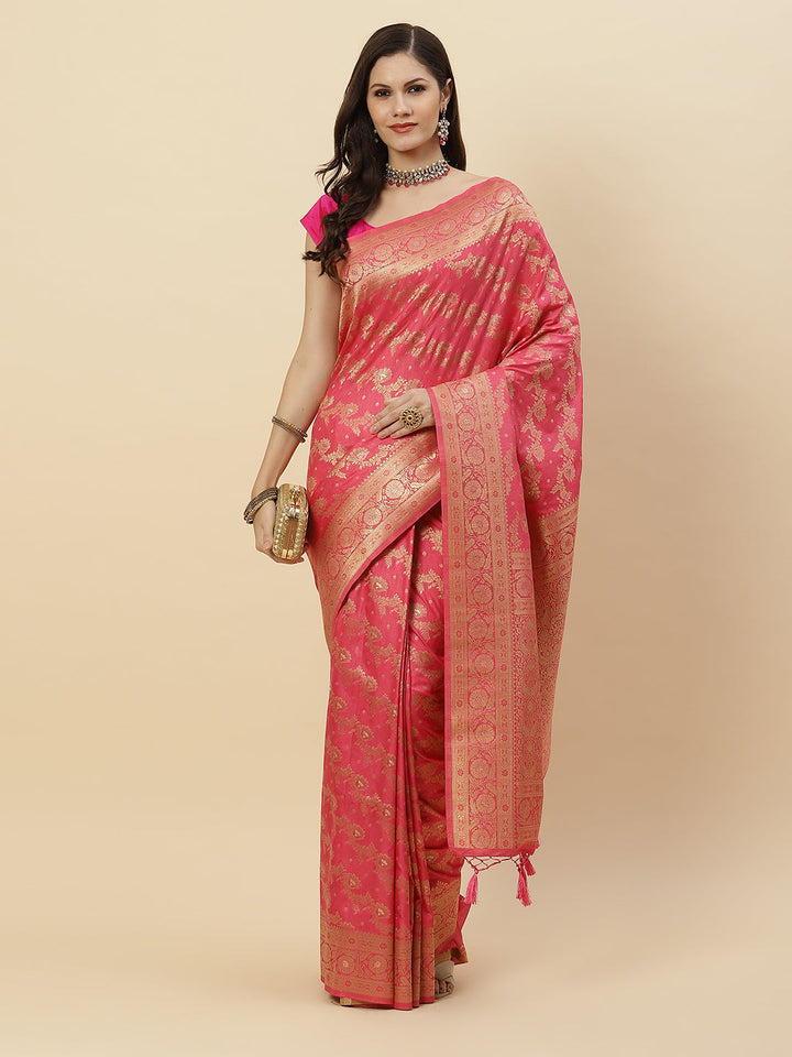 Zari Jaal Handloom Woven Saree