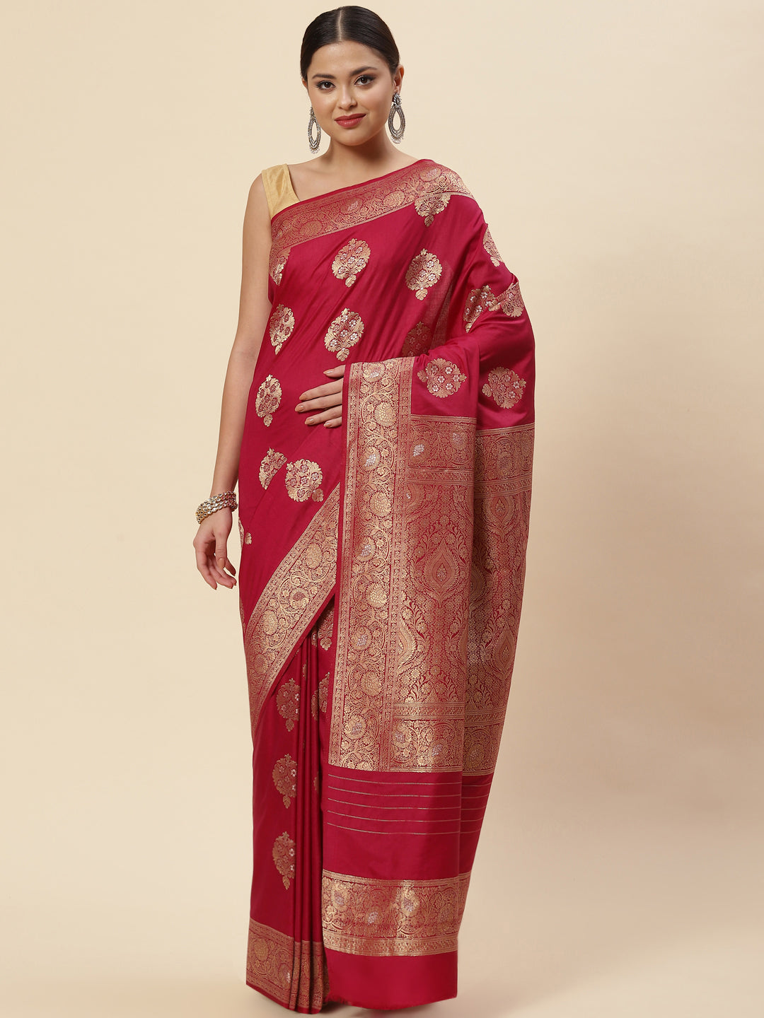 Zari Booti Handloom Woven Saree