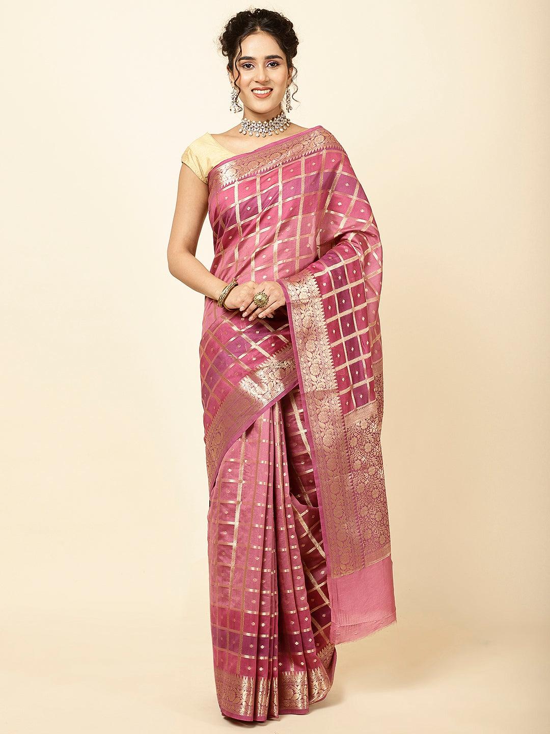 Zari Jaal Woven Cotton Saree