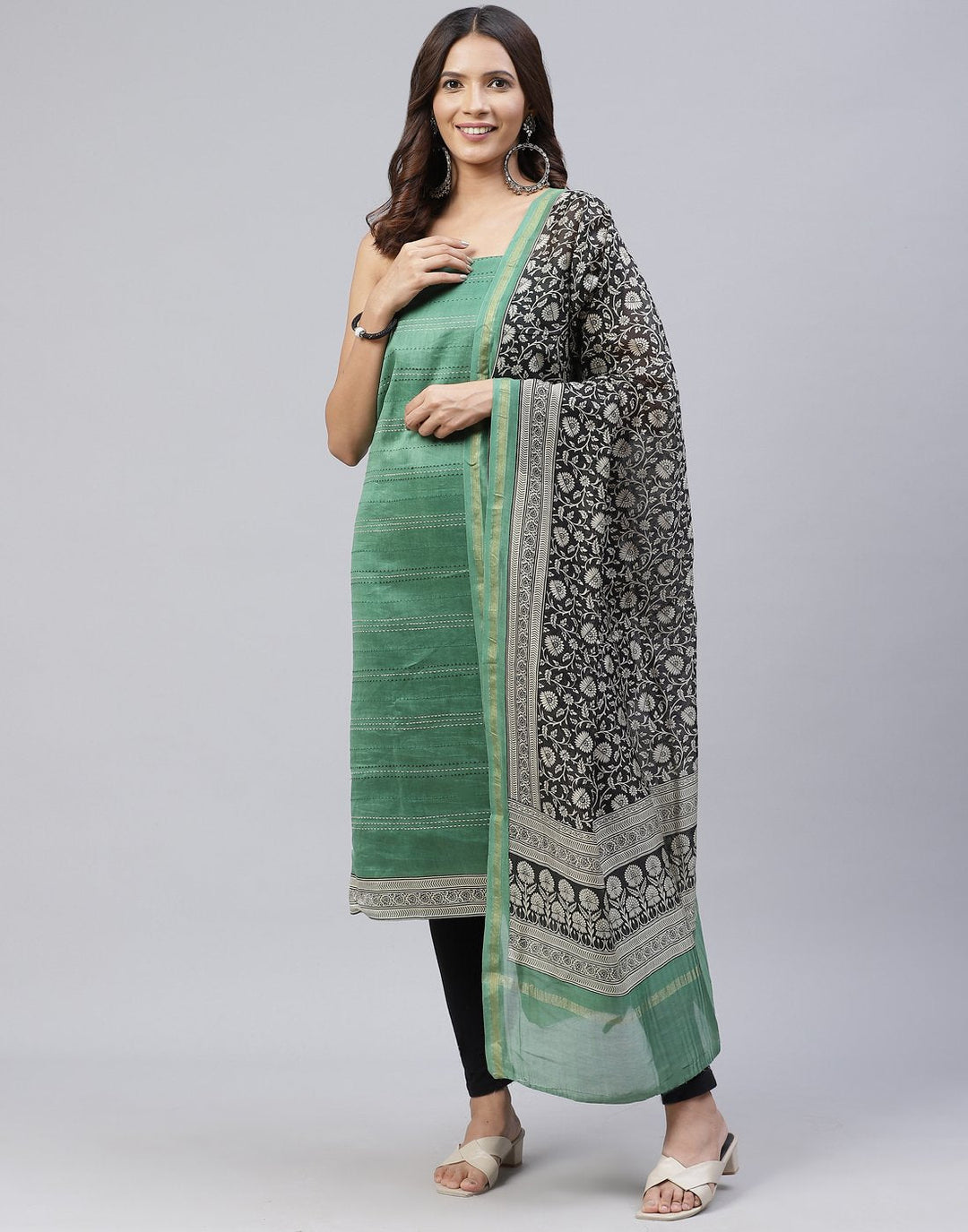 Printed Chanderi Suit Piece