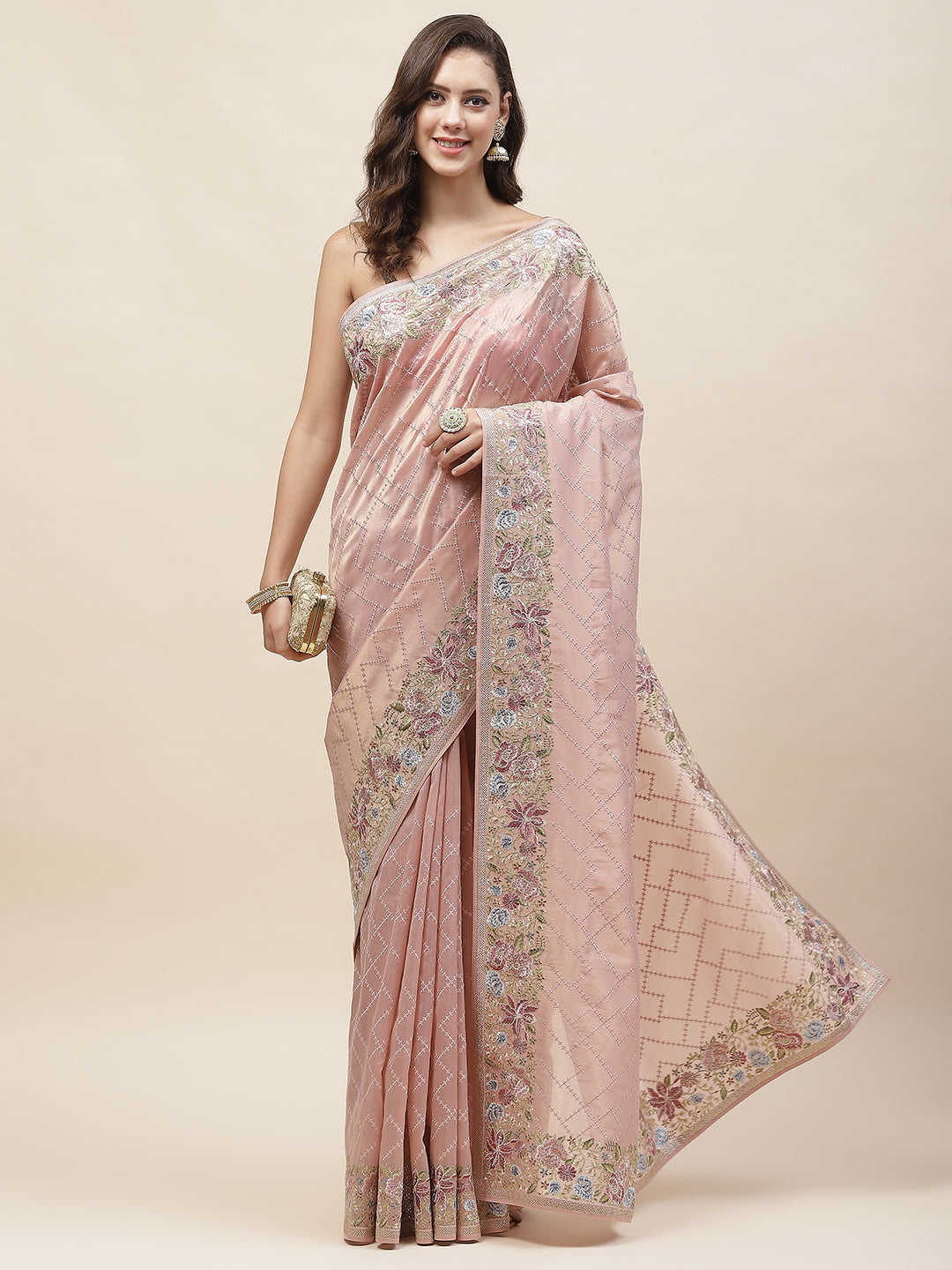 Resham Jaal Embroidery Banarsi Saree