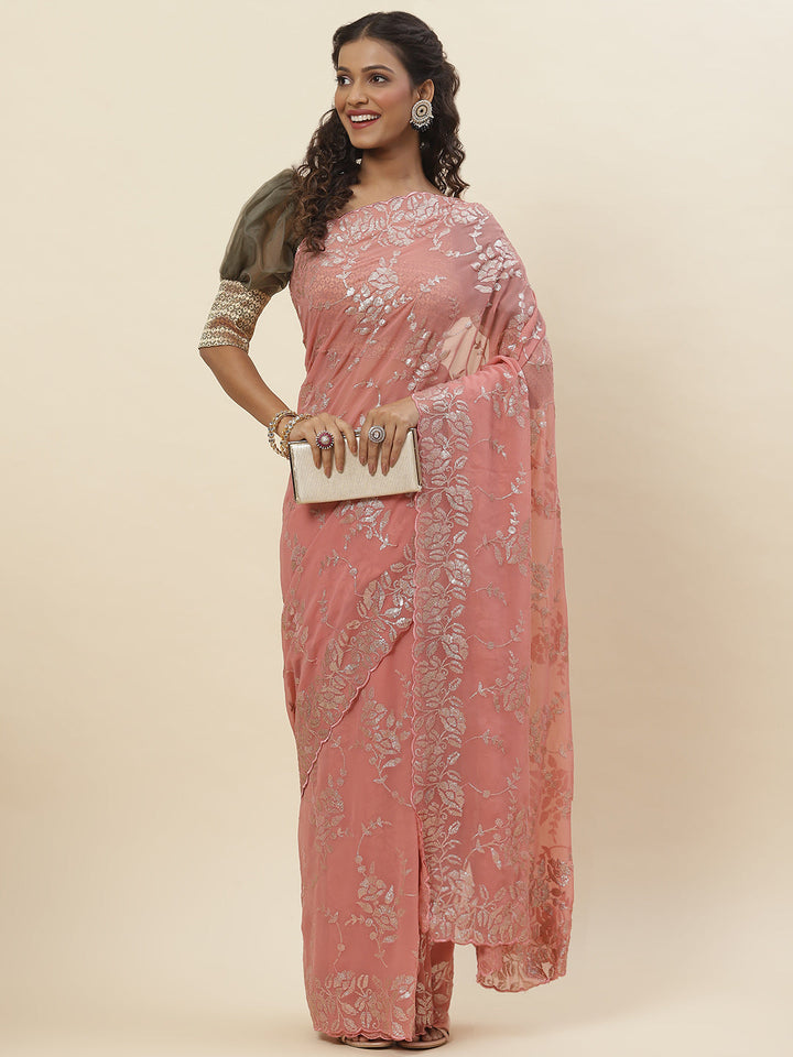 Sequence Embroidered Georgette Saree