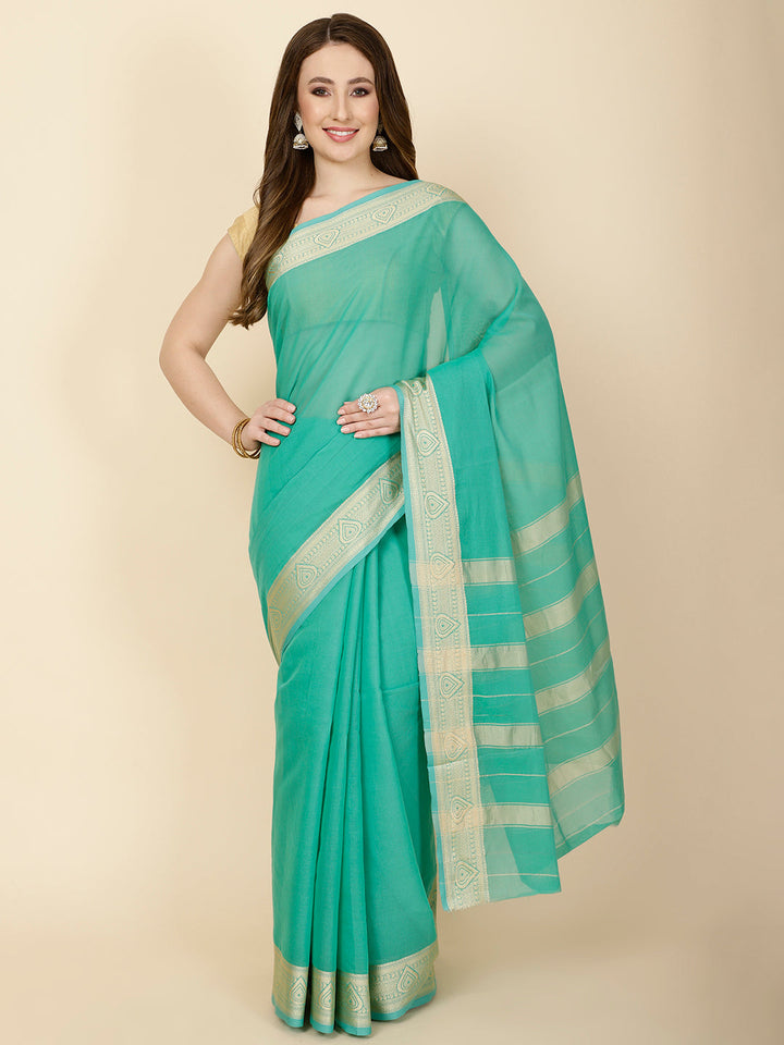 Resham Border Woven Cotton Saree