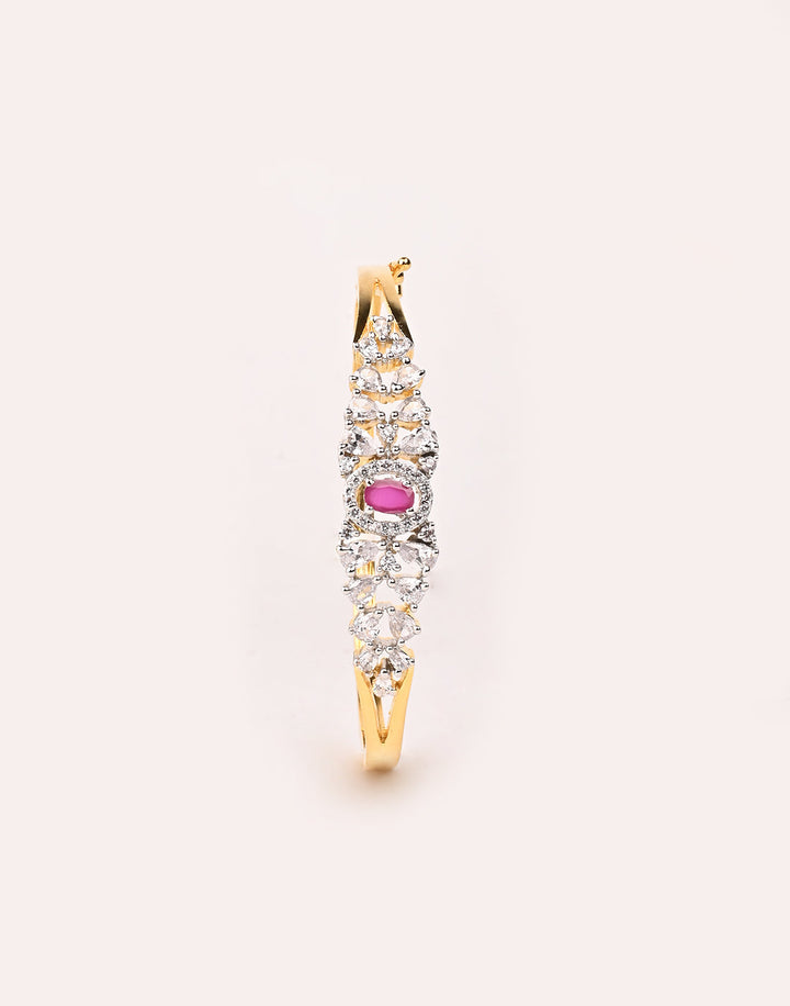 Gold Plated Bracelet Embellished With Diamond Stone