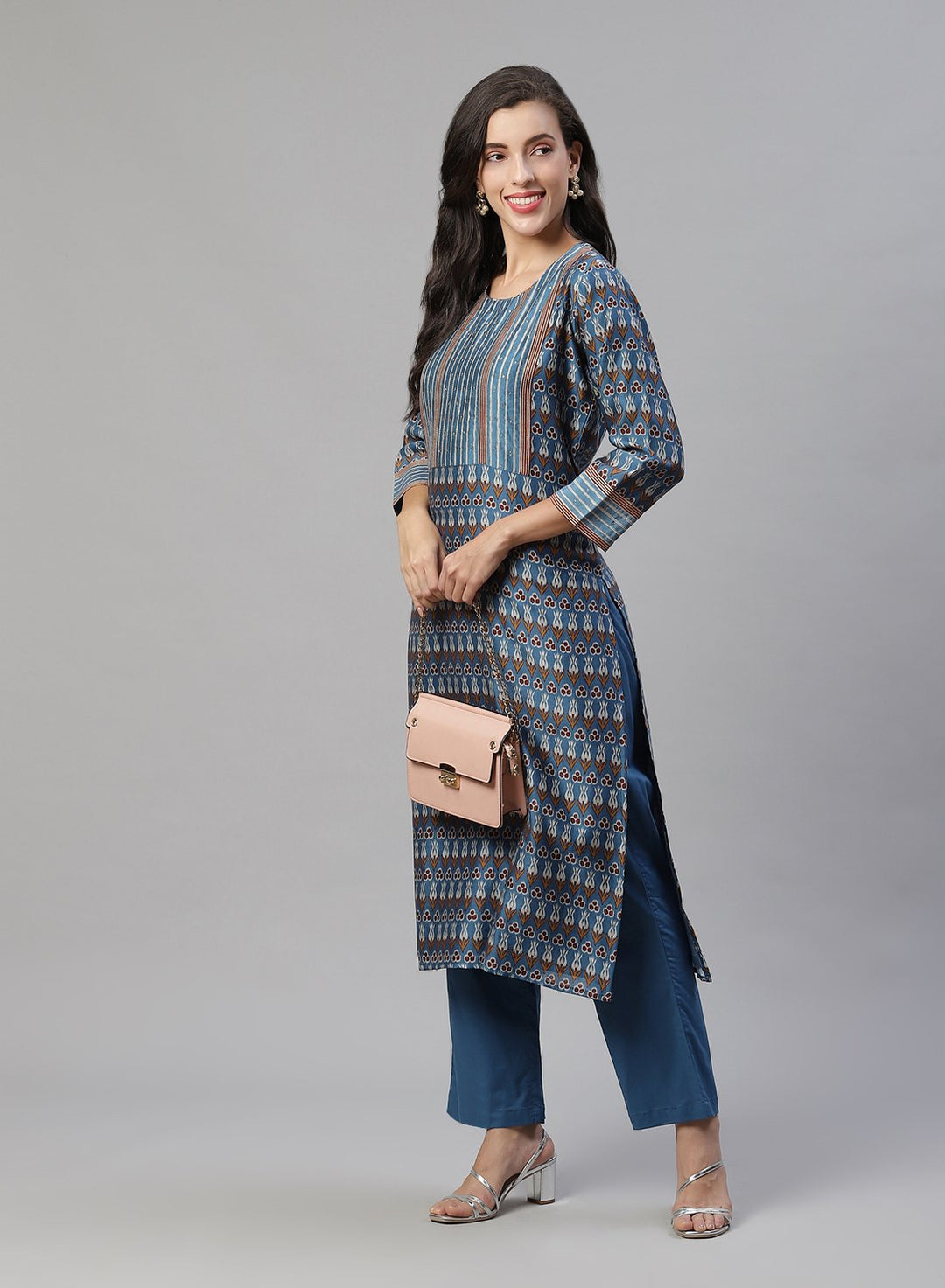 Printed Cotton Kurti With Pant