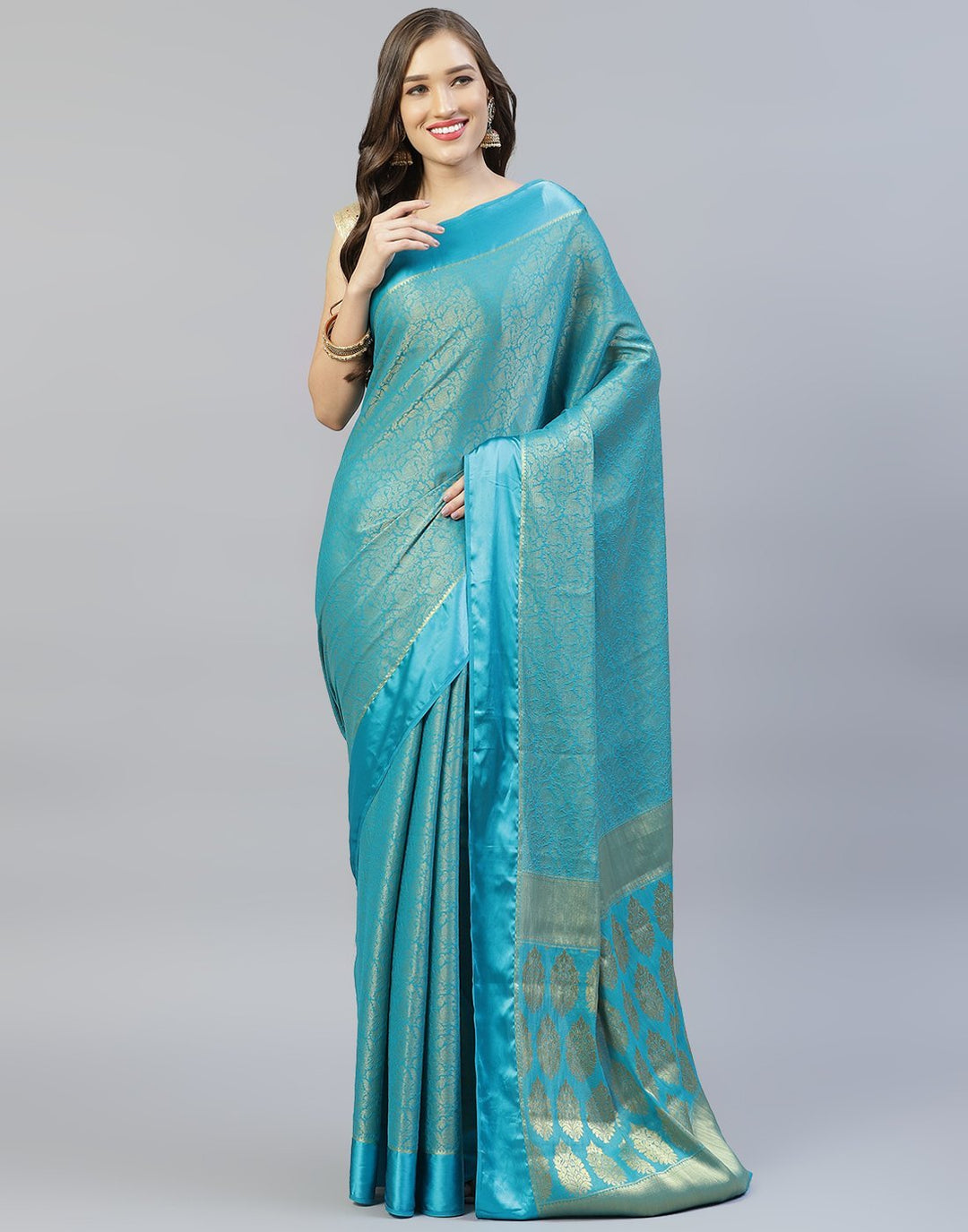 Art Georgette Saree With Beautiful Zari Jaal Weaves