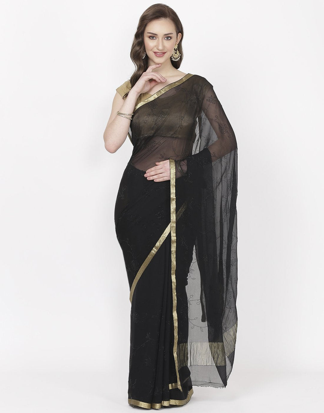 Black Chiffon Saree