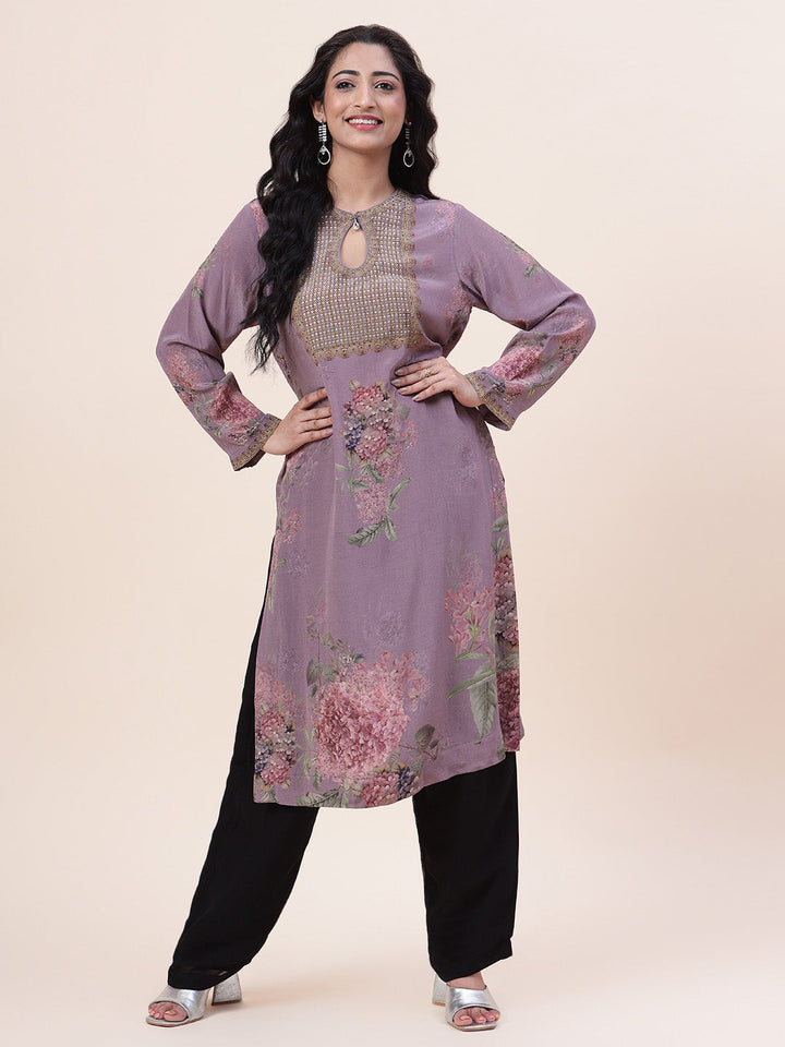 Digital Printed Crepe Kurta