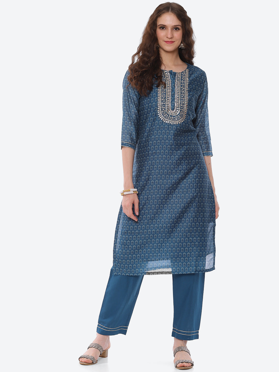 Gota Work Chanderi Kurta With Pant