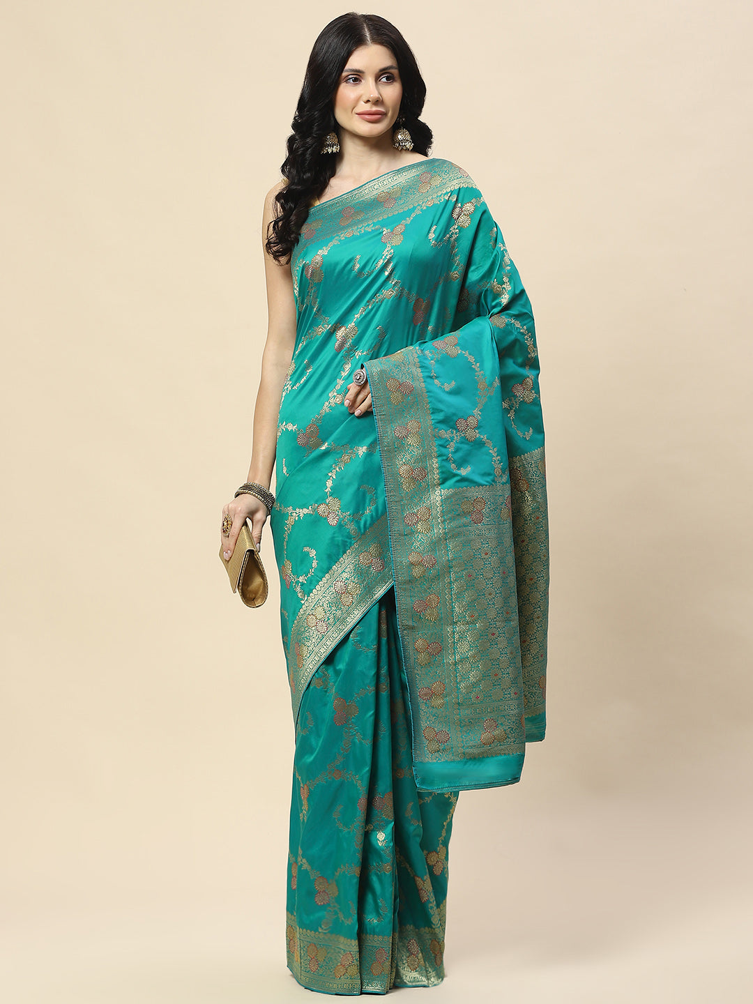 Zari Jaal Woven Art Silk Banarsi Saree
