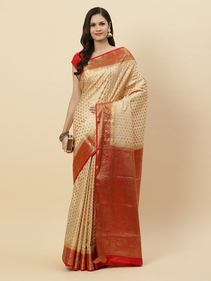 Zari Border Booti Art Handloom Woven Saree