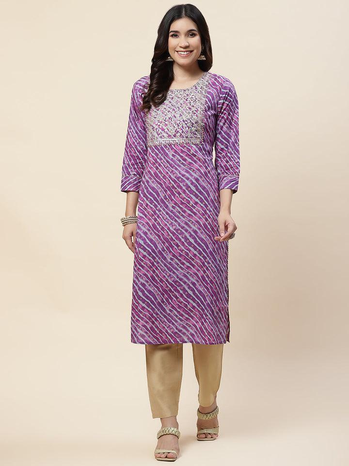Leheriya Printed Cotton Kurta