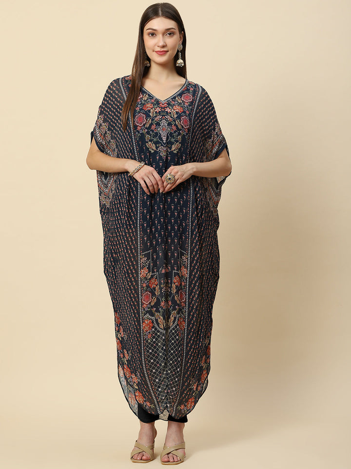 Digital Printed Georgette Kaftan Kurta
