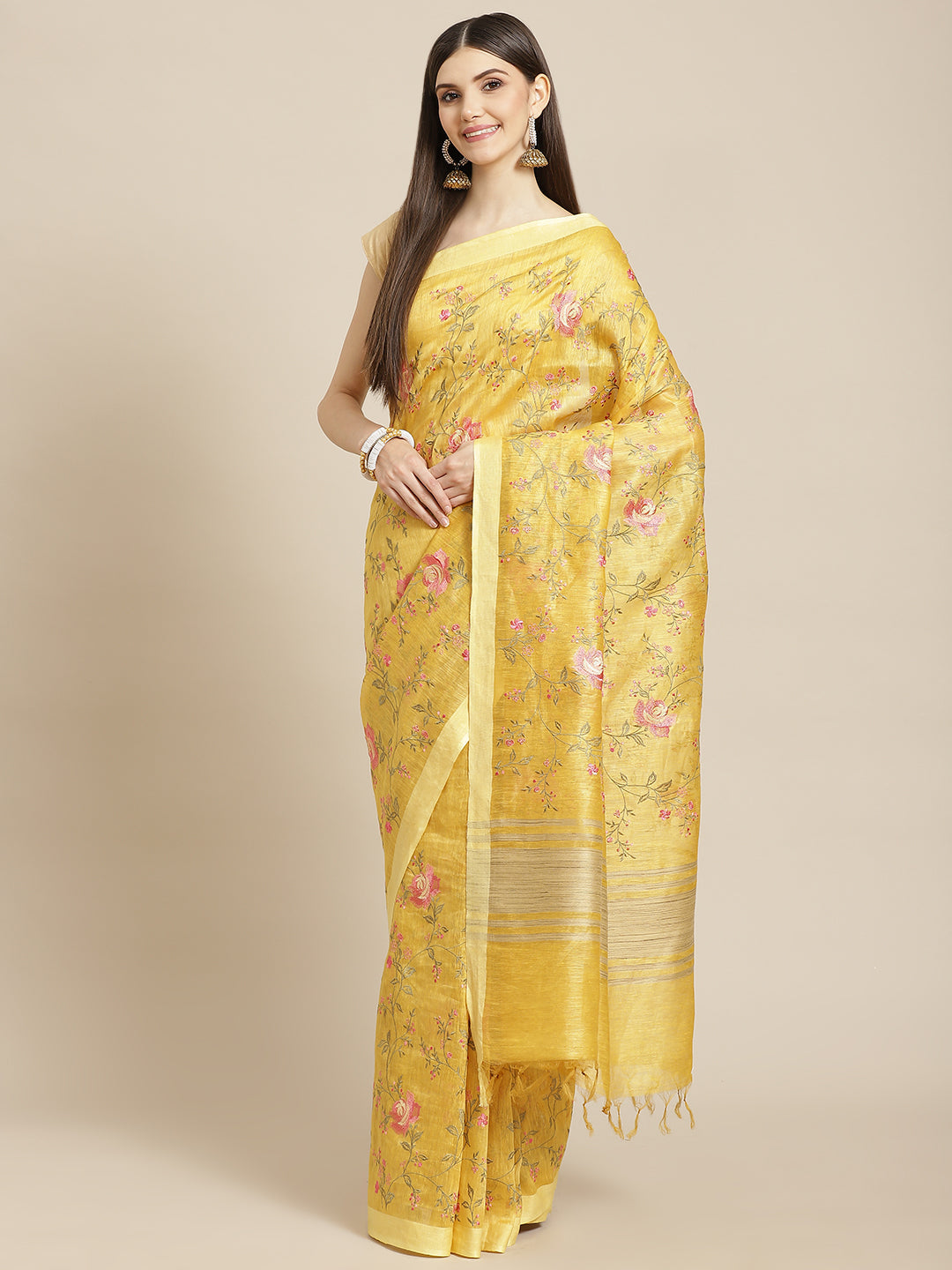 Resham Jaal Embroidered Cotton Saree