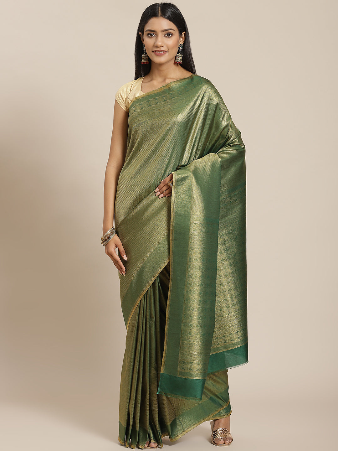Brocade Zari Jaal Art Handloom Woven Saree