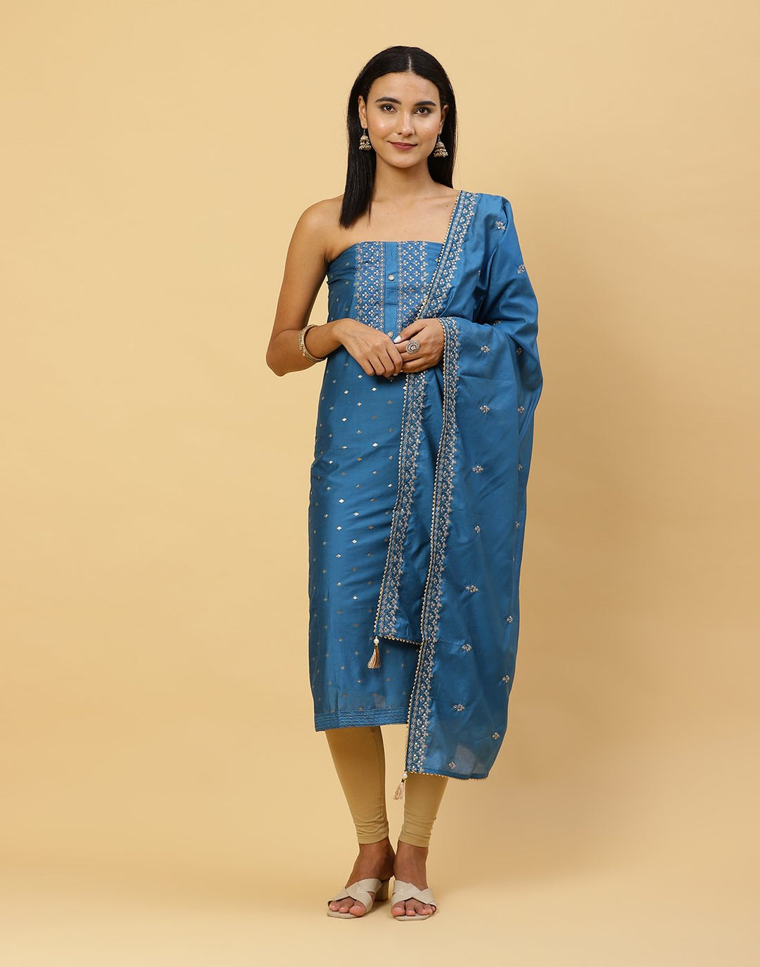 Embroidered Chanderi Suit Piece