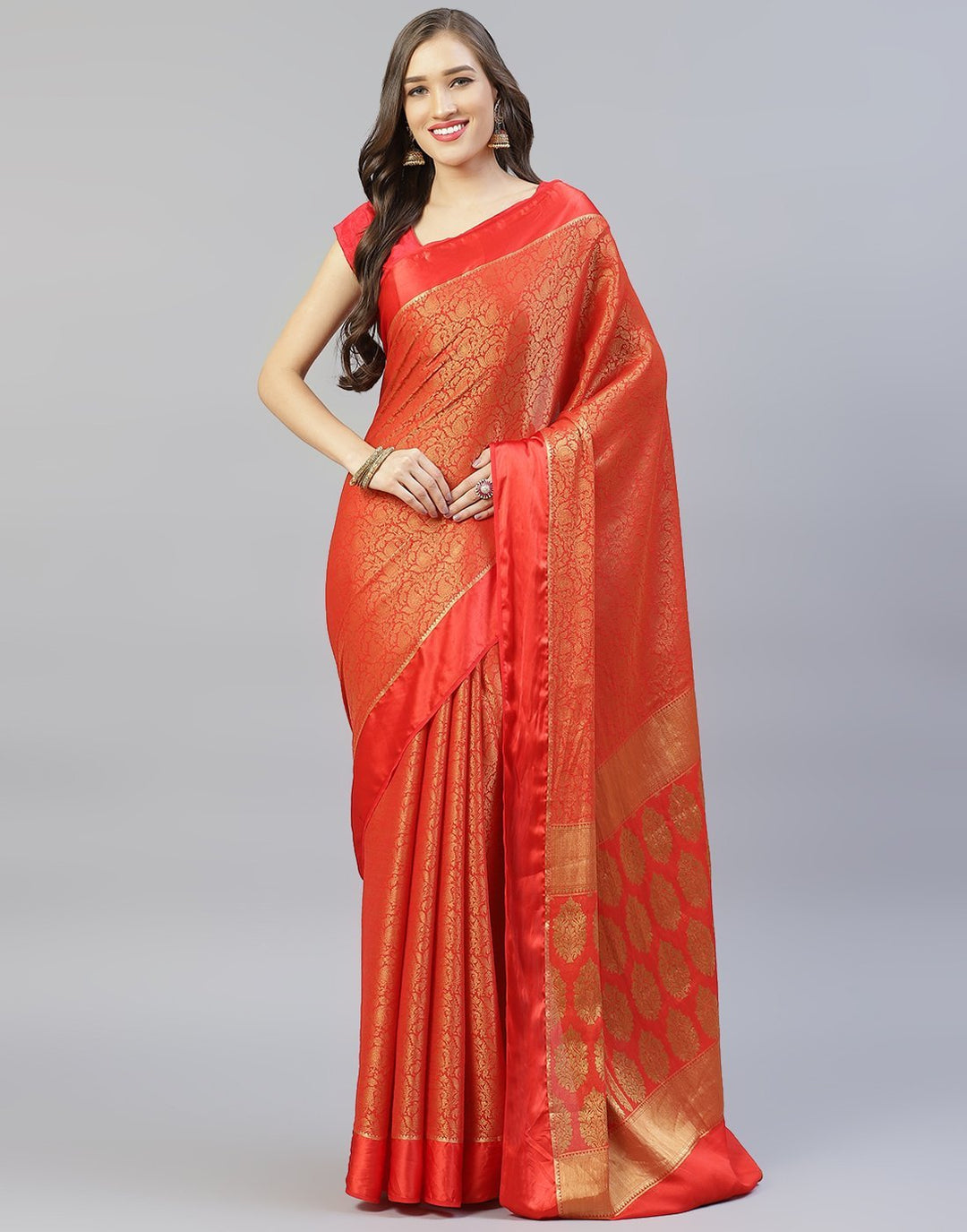 Art Georgette Saree With Beautiful Zari Jaal Weaves