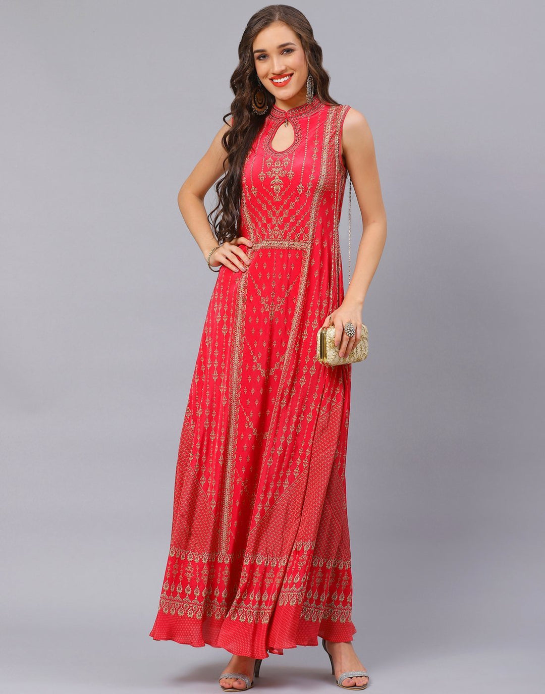 Pink Crepe Digital Printed Dress
