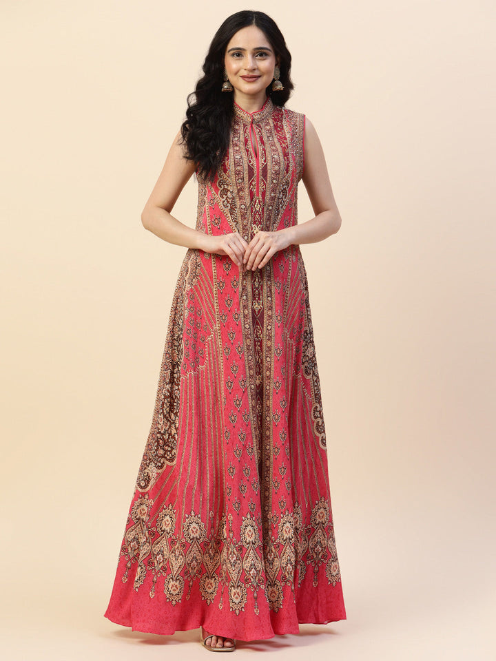 Digital Printed Crepe Gown