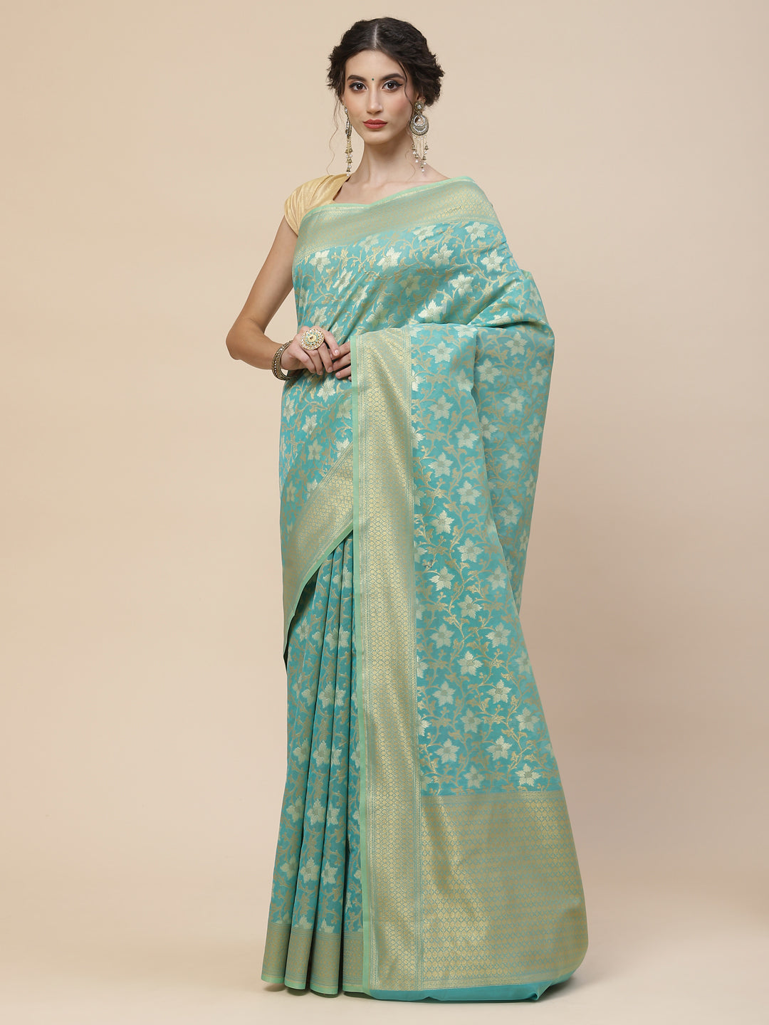 Zari Jaal Cotton Woven Saree