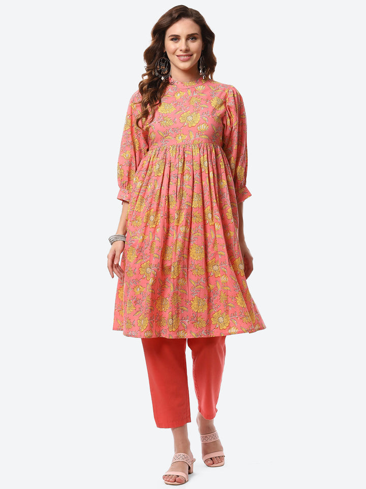 Floral Printed Cotton Kurti
