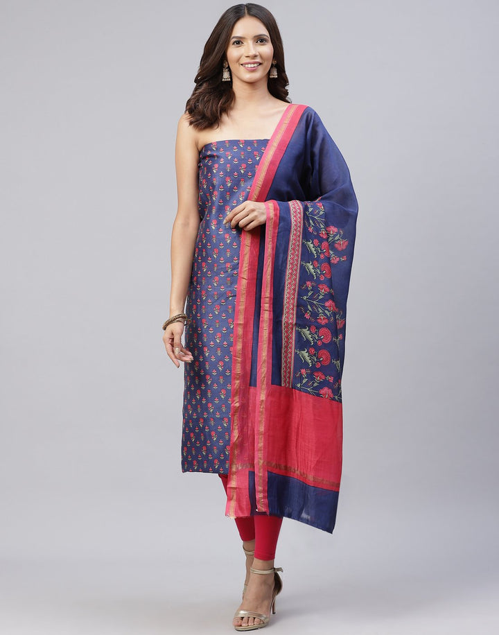 Printed Chanderi Suit Piece