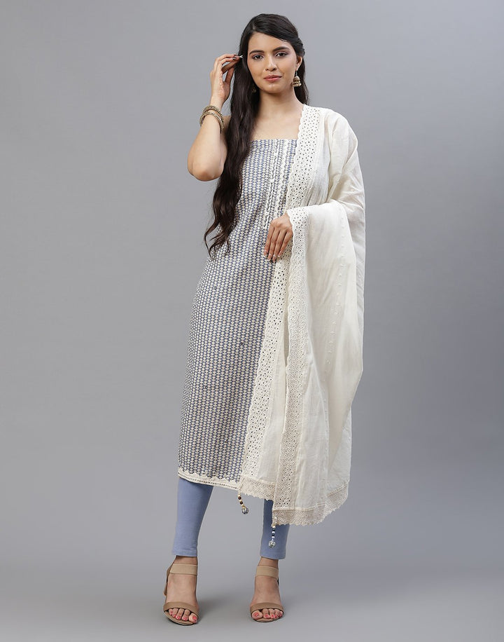 Printed Cotton Suit Piece With Dupatta