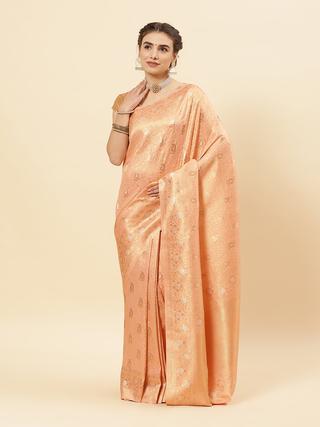 Art Handloom Saree with Zari Jaal Border