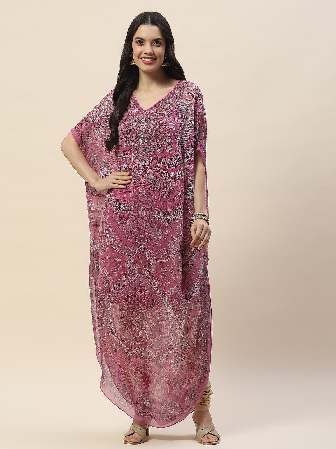 Digital Print Georgette Kaftan Kurta