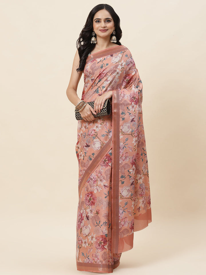 Digital Printed Art Handloom Saree - meena bazaar