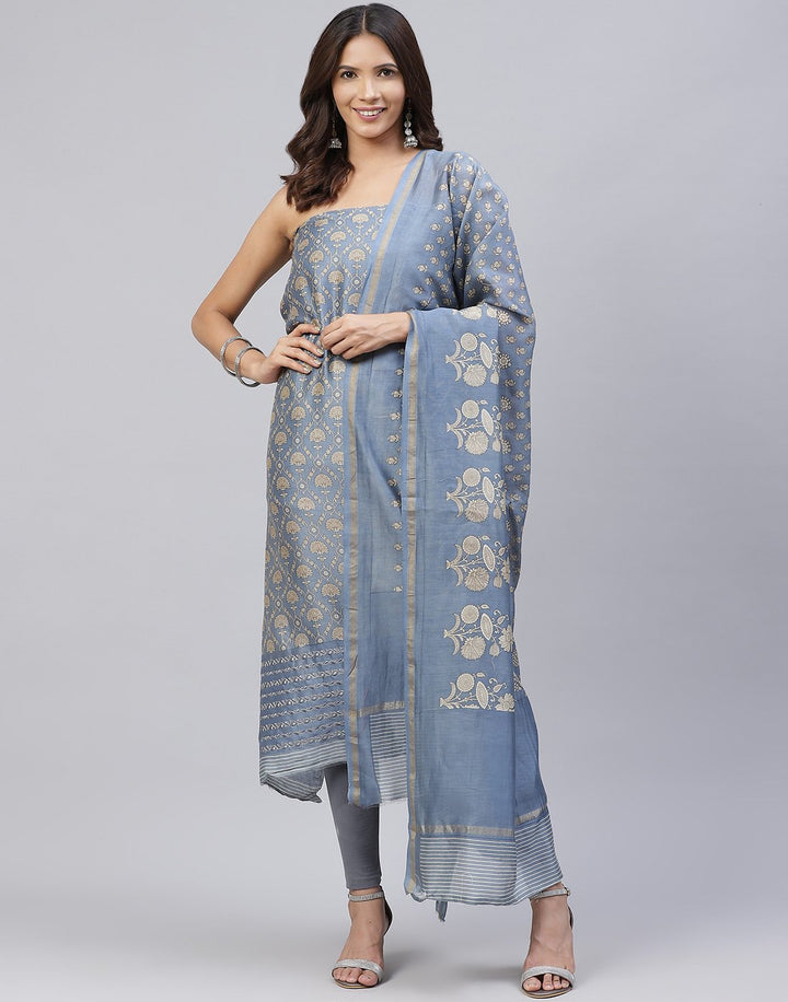 Fine Chanderi Printed Suit Piece