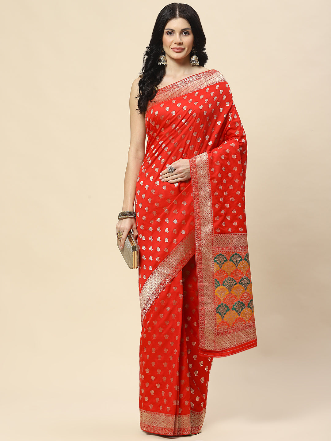 Zari Booti Woven Art Silk Banarsi Saree