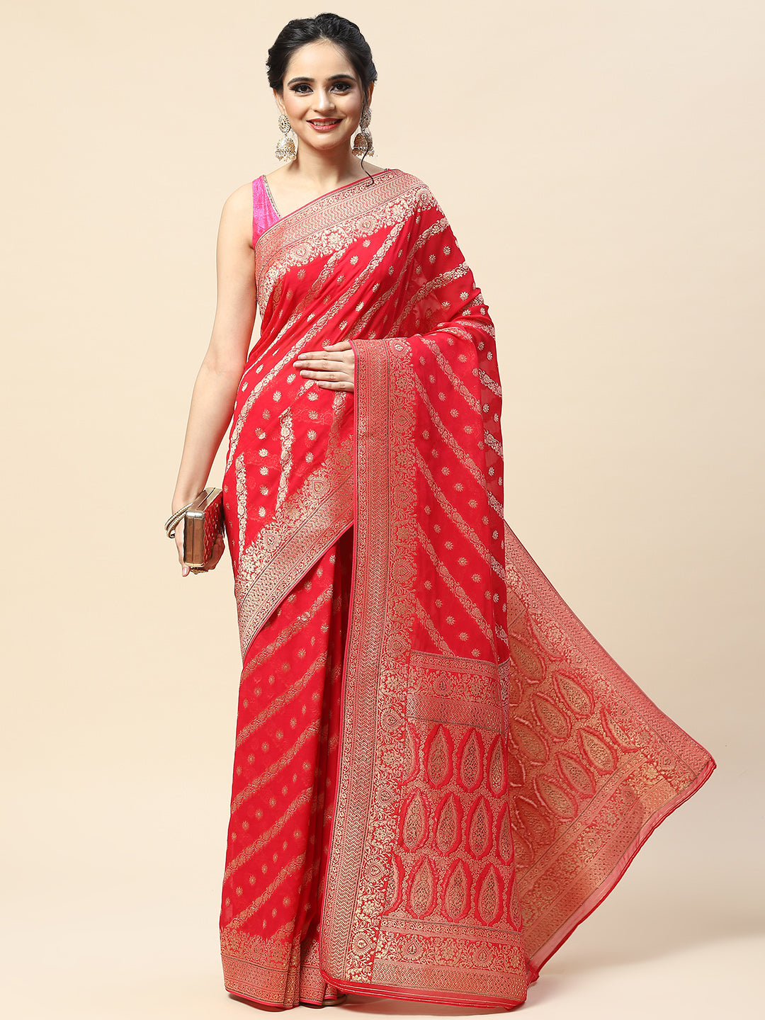 Swarovski Embroidered Georgette Saree