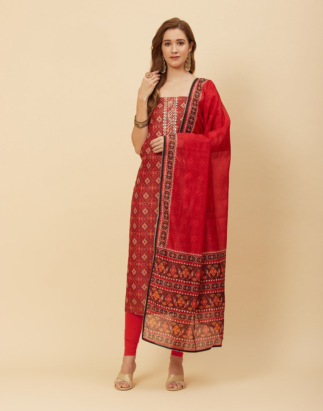 Printed Chanderi Suit Piece