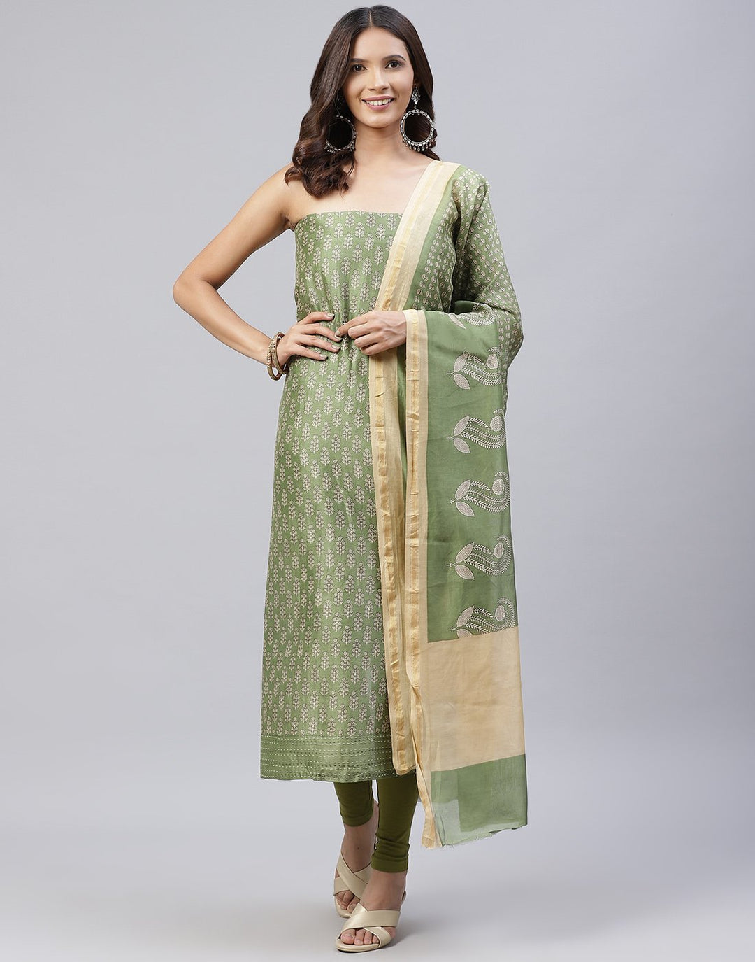 Fine Chanderi Printed Suit Piece