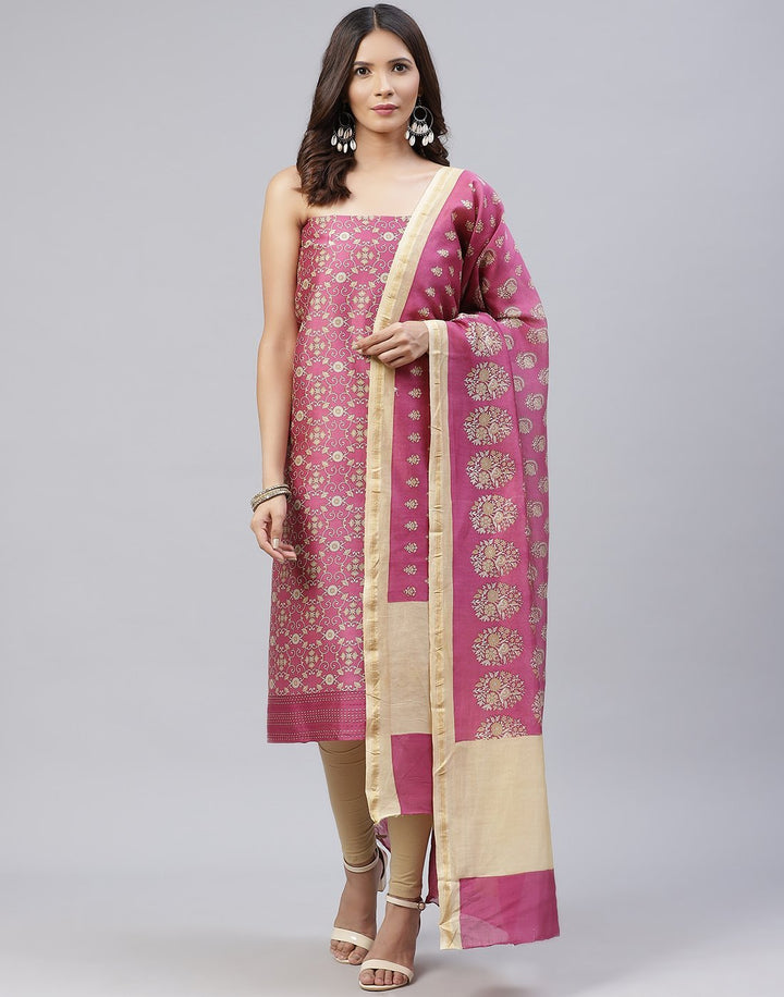 Printed Chanderi Suit Piece