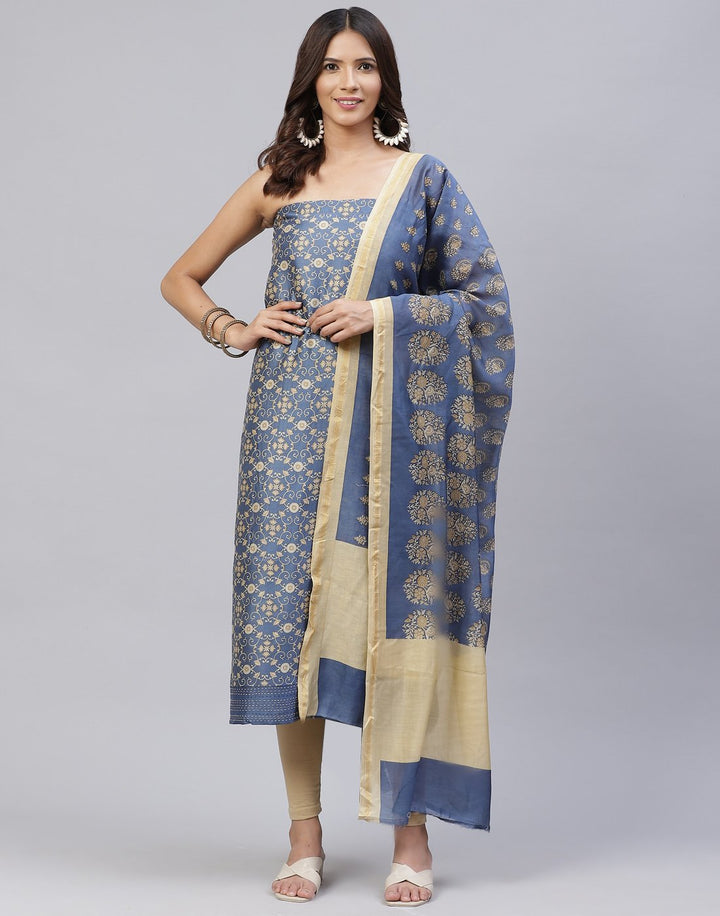 Printed Chanderi Suit Piece