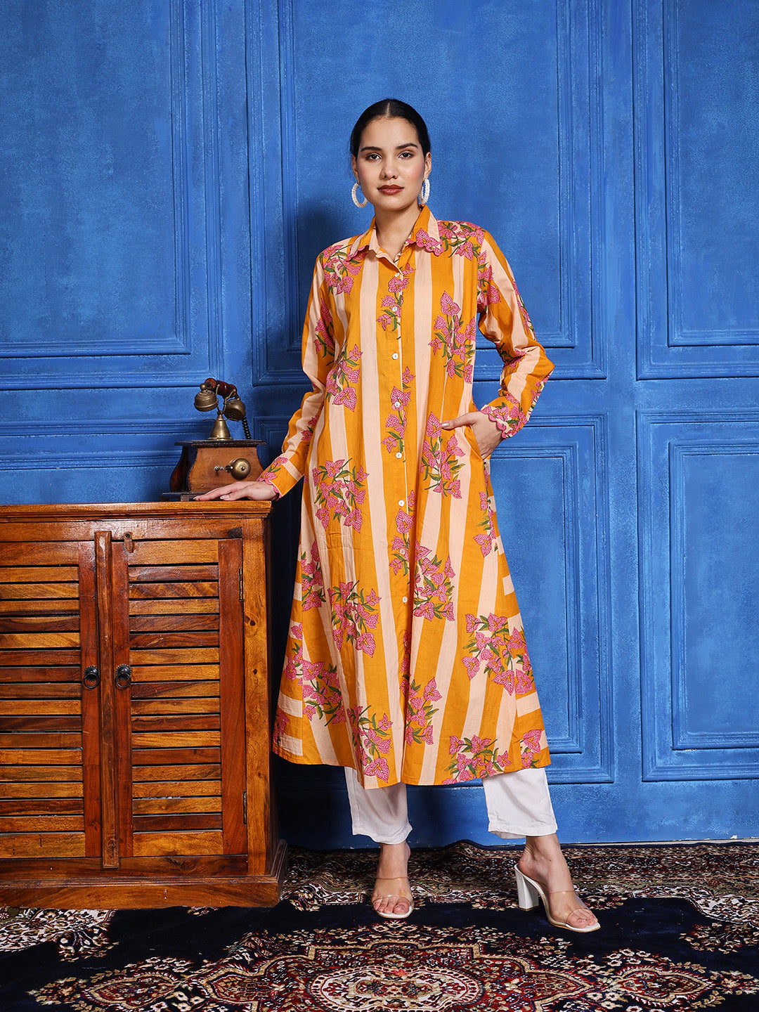 Printed Cotton Blend Kurta
