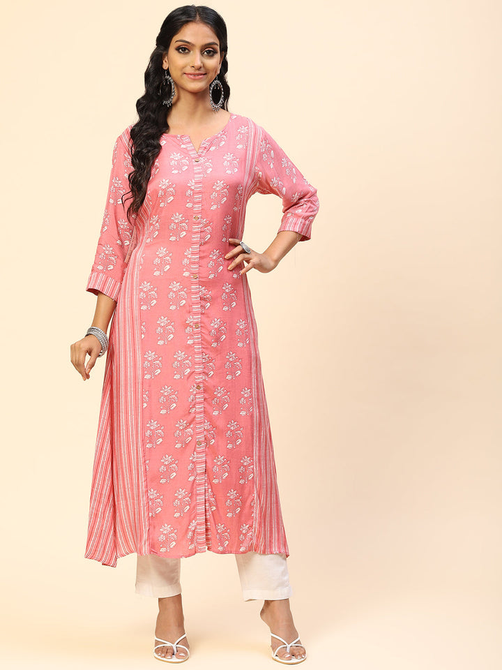 Printed Muslin Straight Kurta