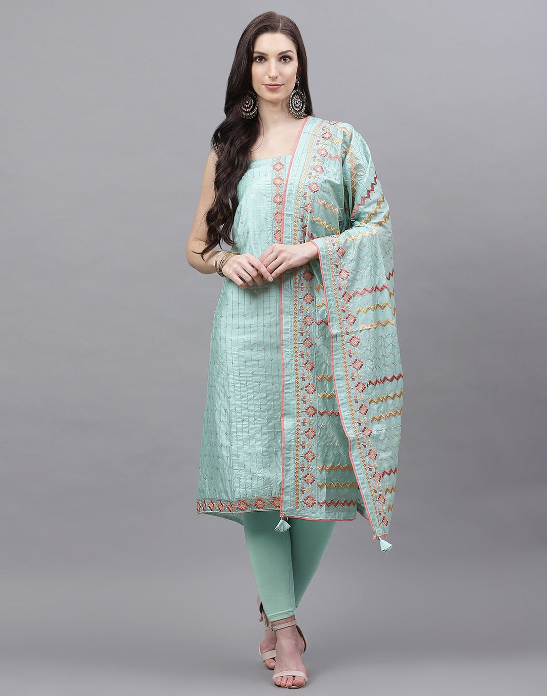 Chanderi Embroidered Suit piece
