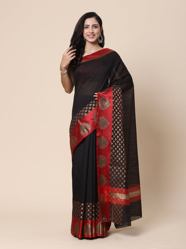 Zari Border Cotton Woven Saree