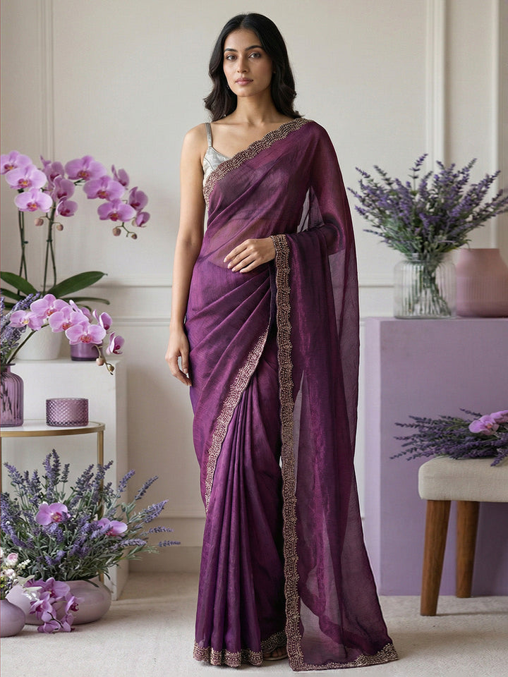 Embroidered Georgette Saree