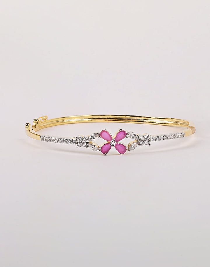 Gold Plated Bracelet Embellished With Diamond Stone
