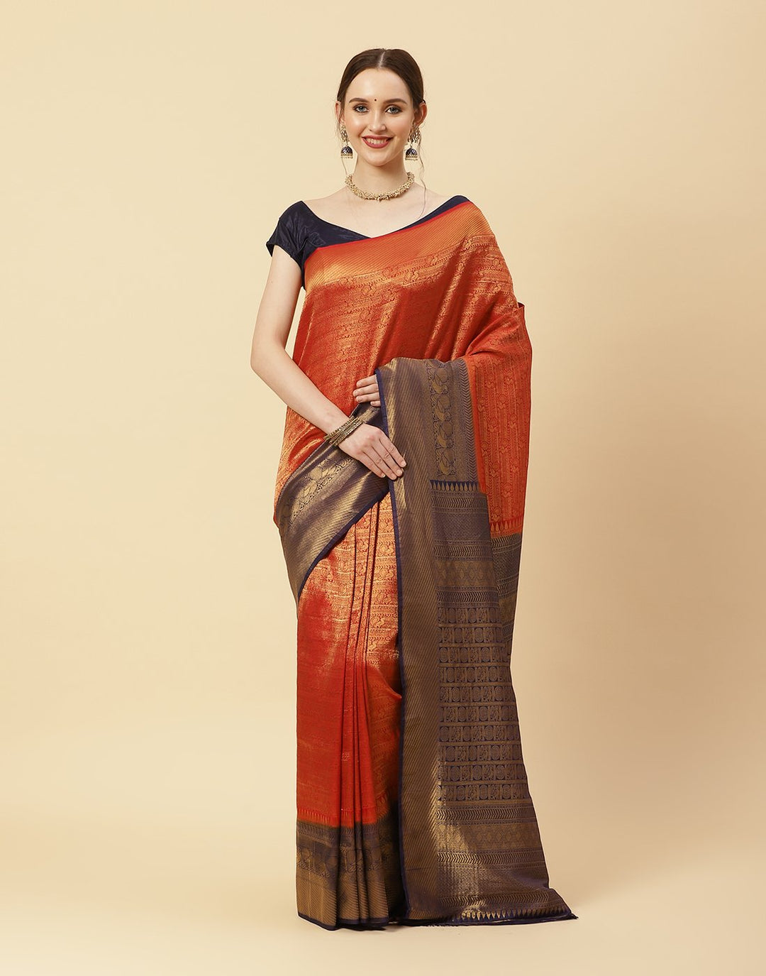 Woven Brocade Zari Jaal Art Handloom Saree