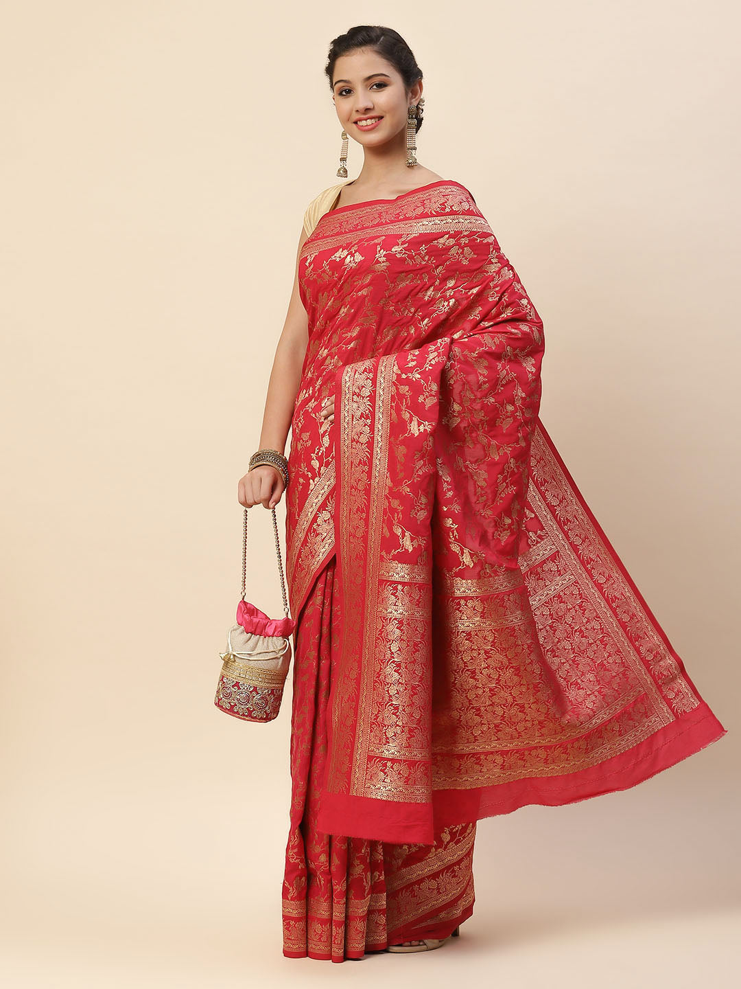 Zari Zaal Art Handloom Woven Saree