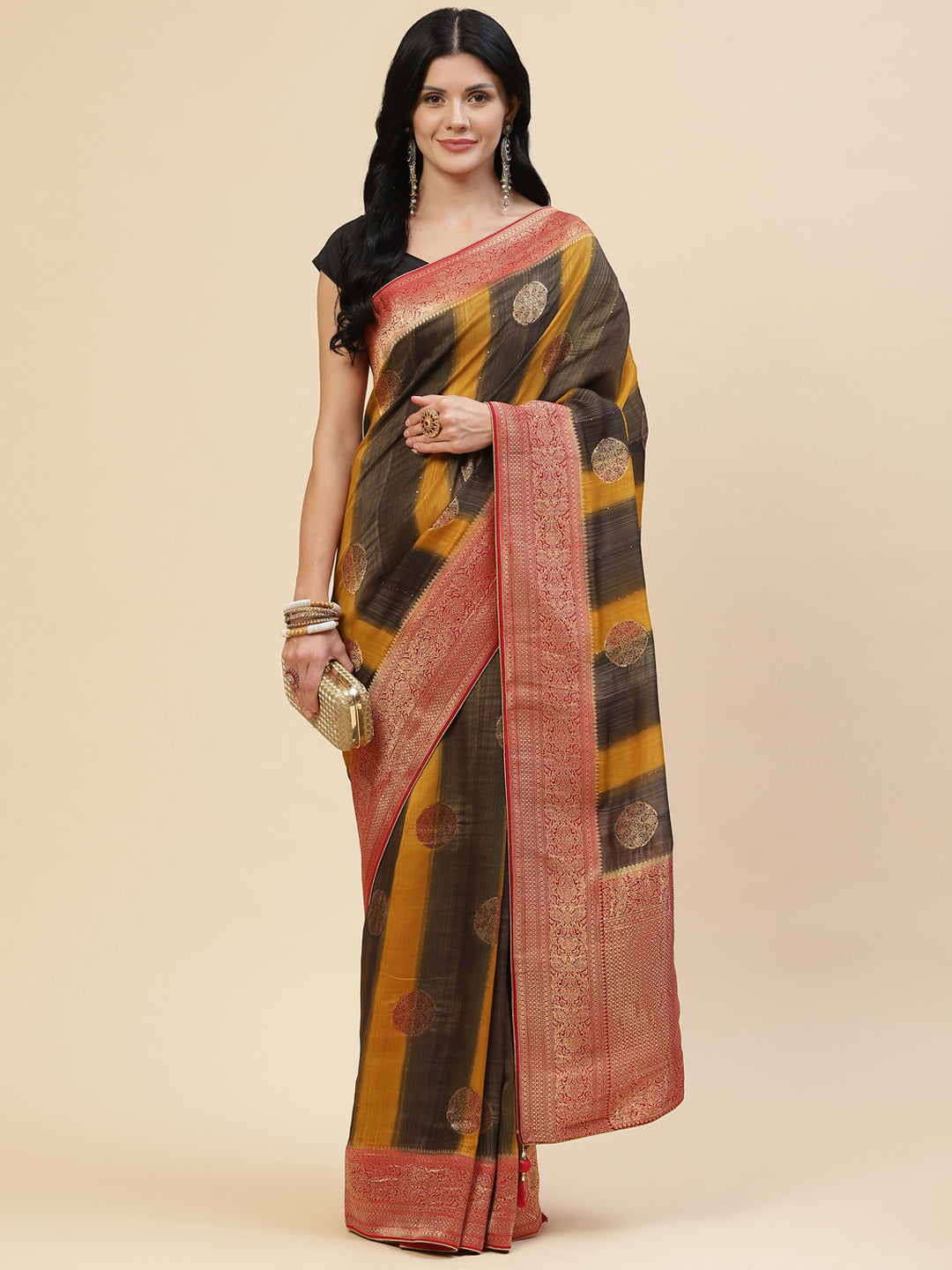 Digital Printed Banarasi Border Handloom Saree