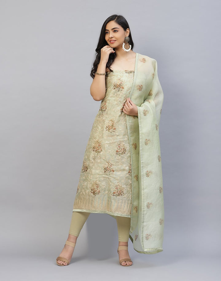 Printed Organza Kora Suit Piece